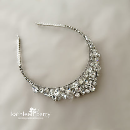 Claudette rhinestone and crystal tiara - wedding crown Bridal headpiece