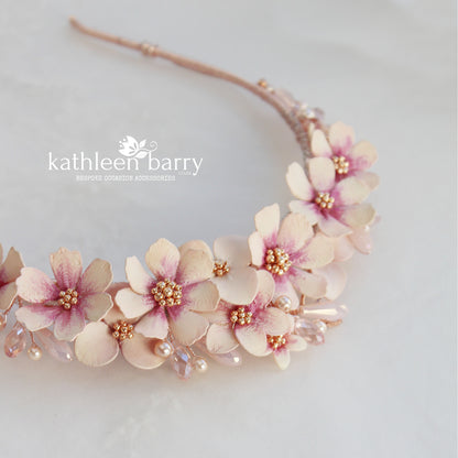 Cosmos flower wedding tiara - bridal crown - assorted custom colors avilable