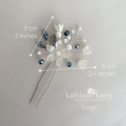Something Blue Bridal Hair Pins, Navy Pearl Wedding Hair Accessories
