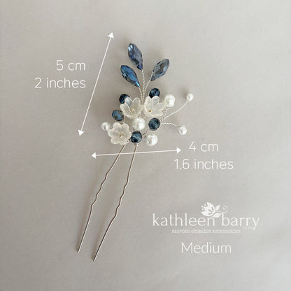 Something Blue Bridal Hair Pins, Navy Pearl Wedding Hair Accessories