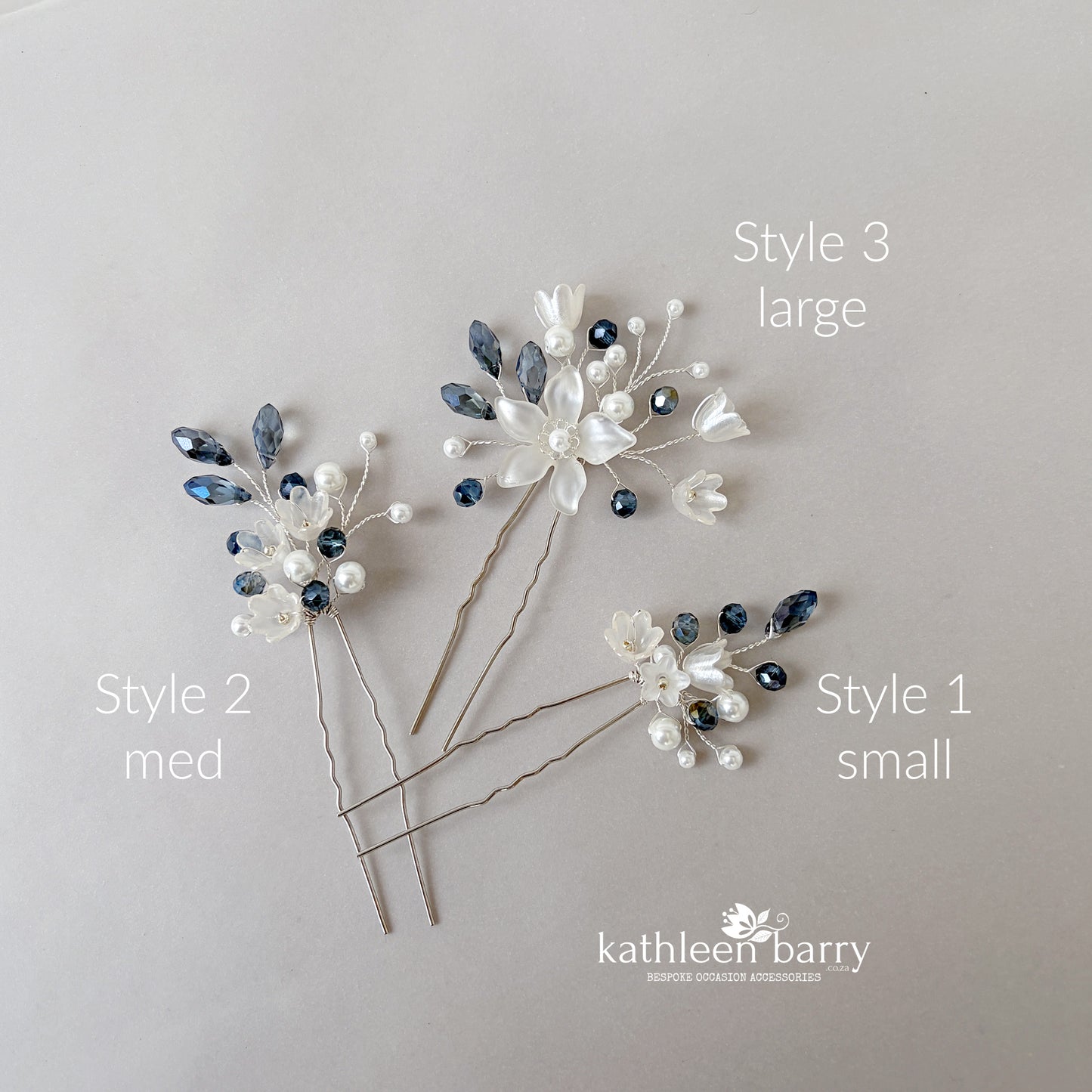 Something Blue Bridal Hair Pins, Navy Pearl Wedding Hair Accessories