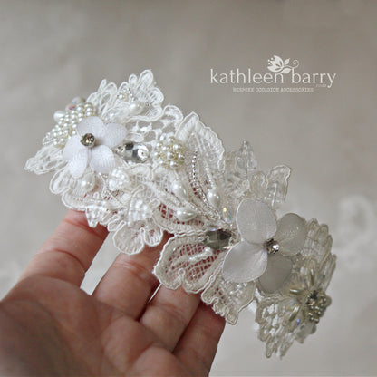 Diana Bridal lace headpiece - head band  - wedding headband bandeau