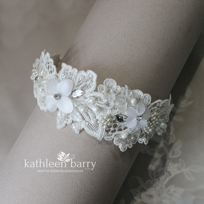 Diana Bridal lace headpiece - head band  - wedding headband bandeau