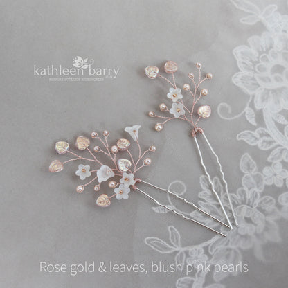Eden Floral Bridal Hair Pins | Baby's Breath Inspired | Sold Individually or Set