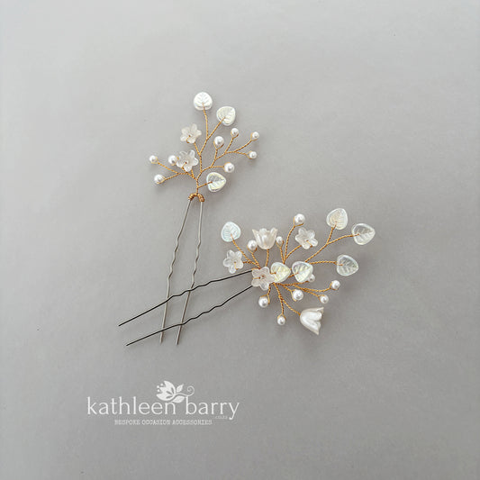 Eden Floral Bridal Hair Pins | Baby's Breath Inspired | Sold Individually or Set