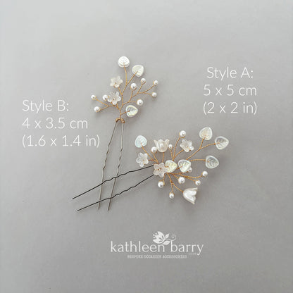 Eden Floral Bridal Hair Pins | Baby's Breath Inspired | Sold Individually or Set
