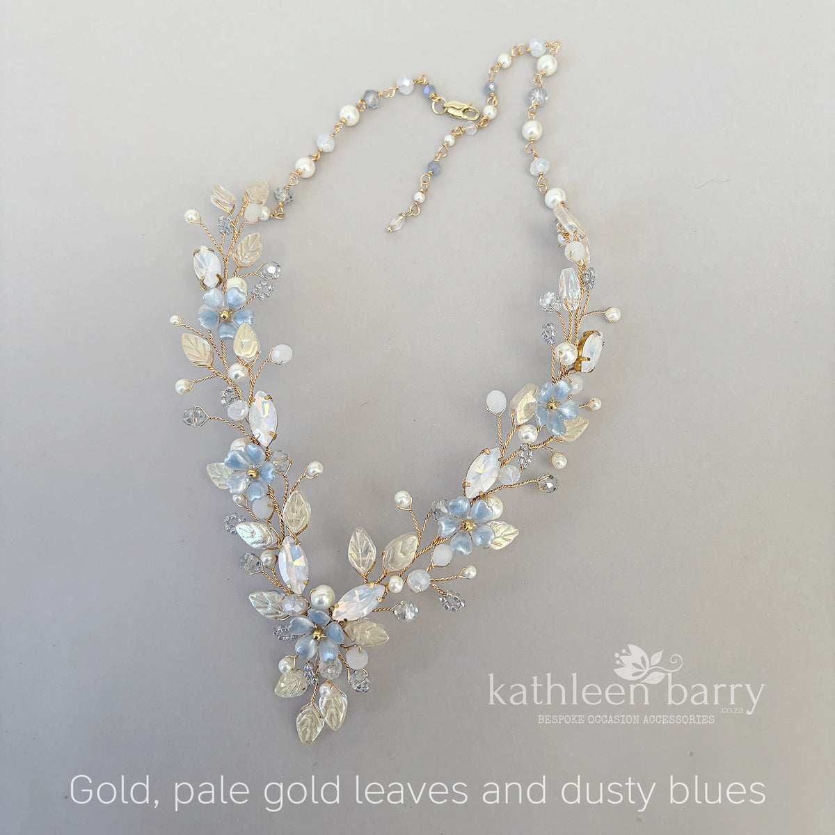 Gisela statement floral wedding necklace - custom colors to order