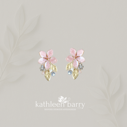 Gisela dainty floral stud earrings - custom colors to order STYLE Gisela