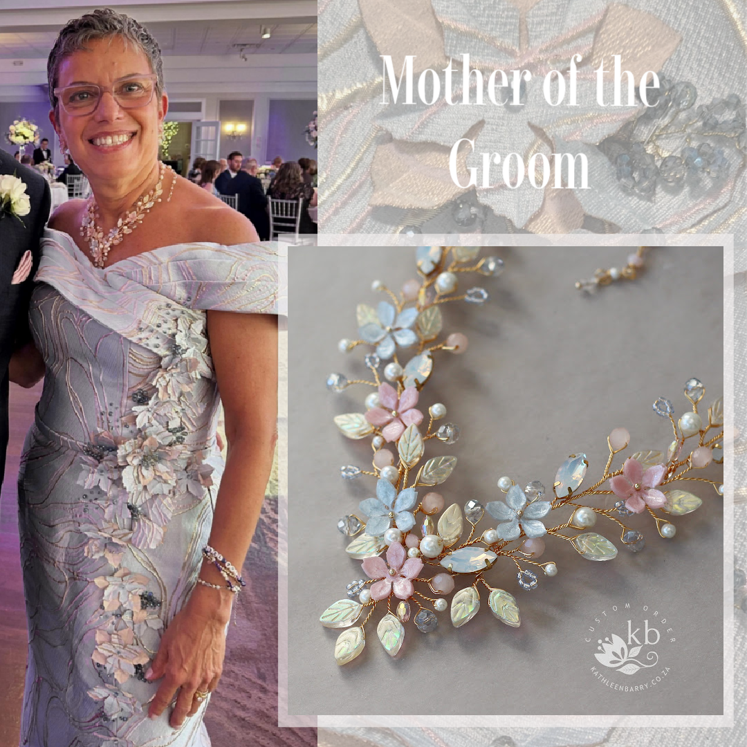 Gisela statement floral wedding necklace - custom colors to order