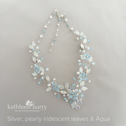 Gisela statement floral wedding necklace - custom colors to order