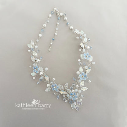 Gisela statement floral wedding necklace - custom colors to order