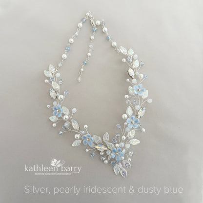 Gisela statement floral wedding necklace - custom colors to order