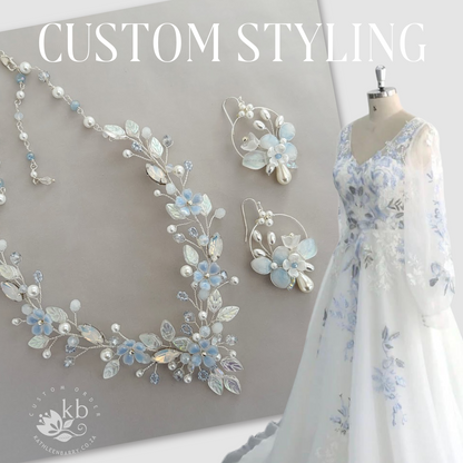 Gisela statement floral wedding necklace - custom colors to order
