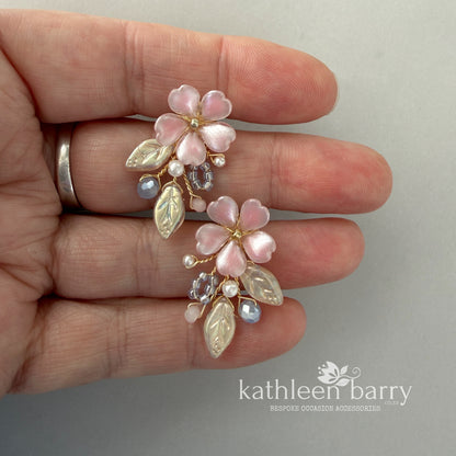 Gisela dainty floral stud earrings - custom colors to order