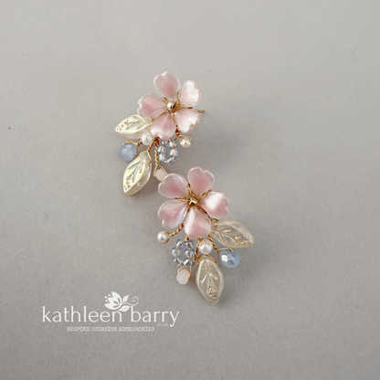 Gisela dainty floral stud earrings - custom colors to order