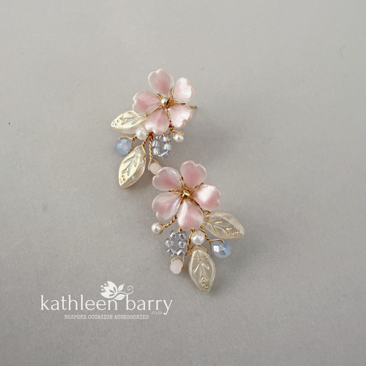 Gisela dainty floral stud earrings - custom colors to order