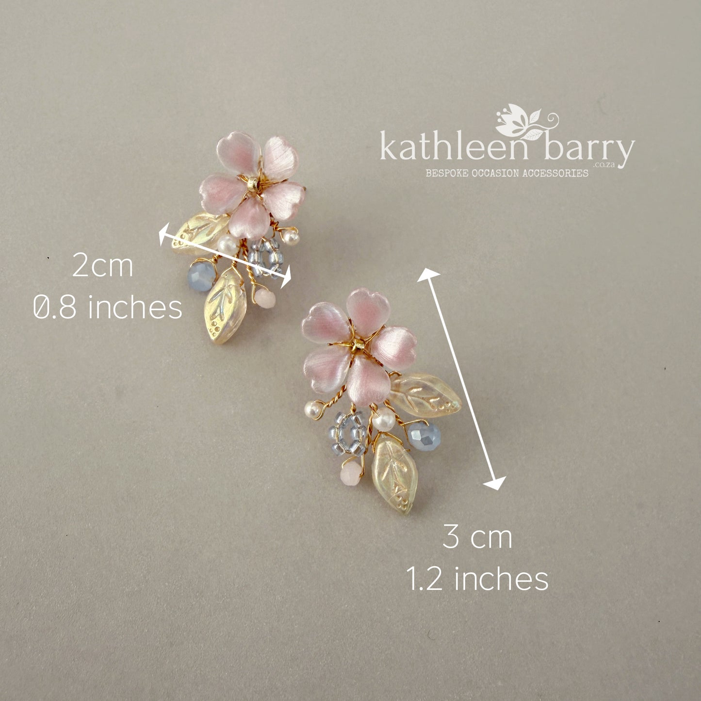 Gisela dainty floral stud earrings - custom colors to order