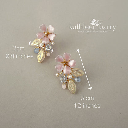 Gisela dainty floral stud earrings - custom colors to order