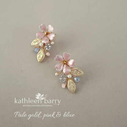 Gisela dainty floral stud earrings - custom colors to order