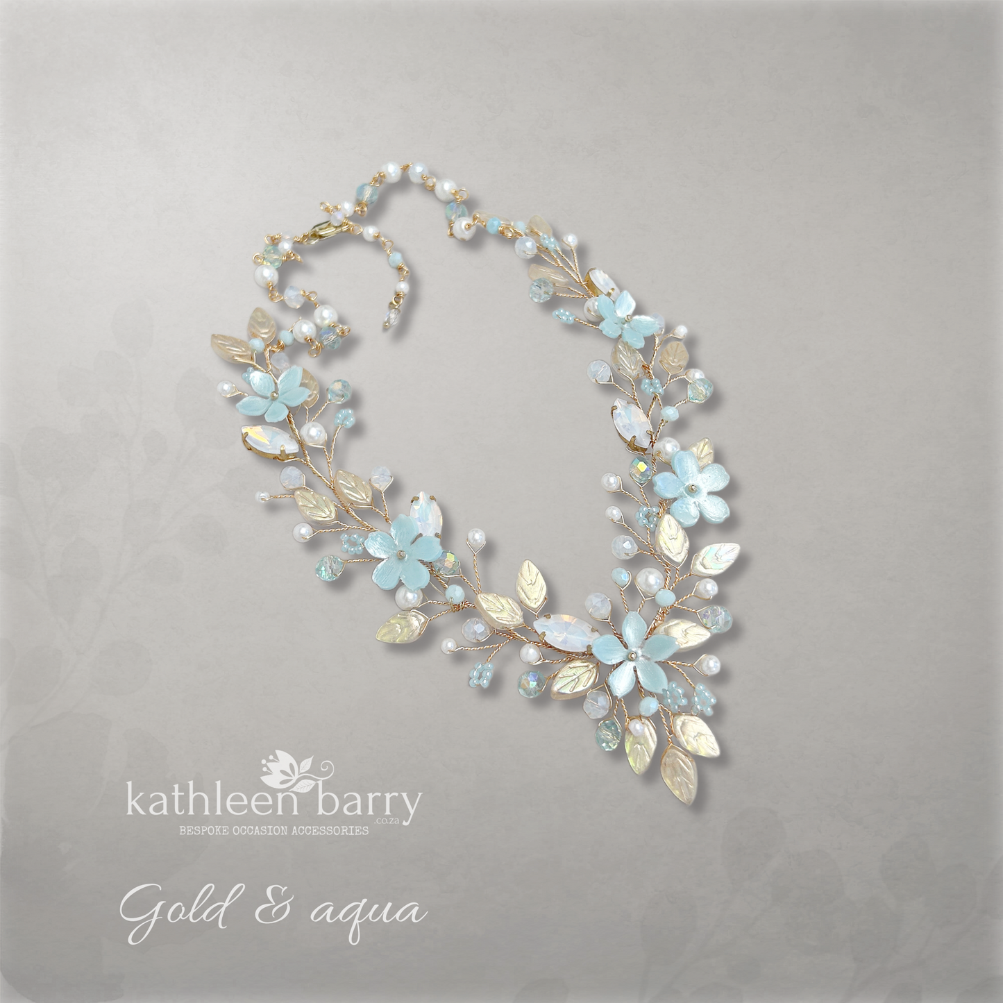 Gisela statement floral wedding necklace - custom colors to order