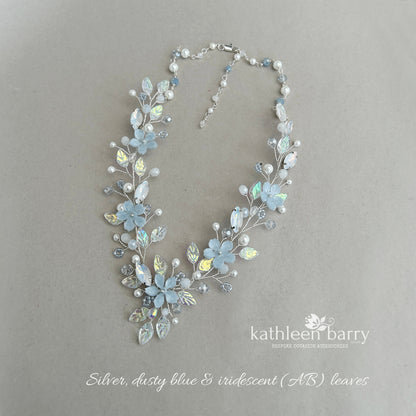 Gisela statement floral wedding necklace - custom colors to order