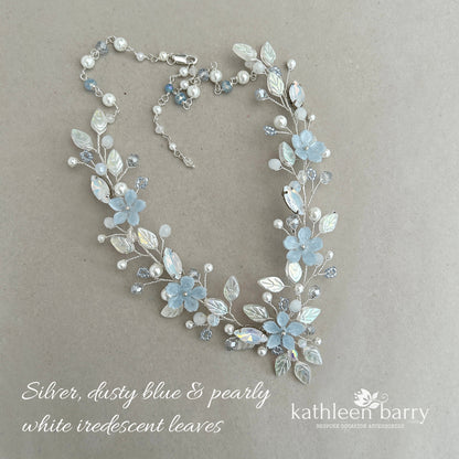 Gisela statement floral wedding necklace - custom colors to order