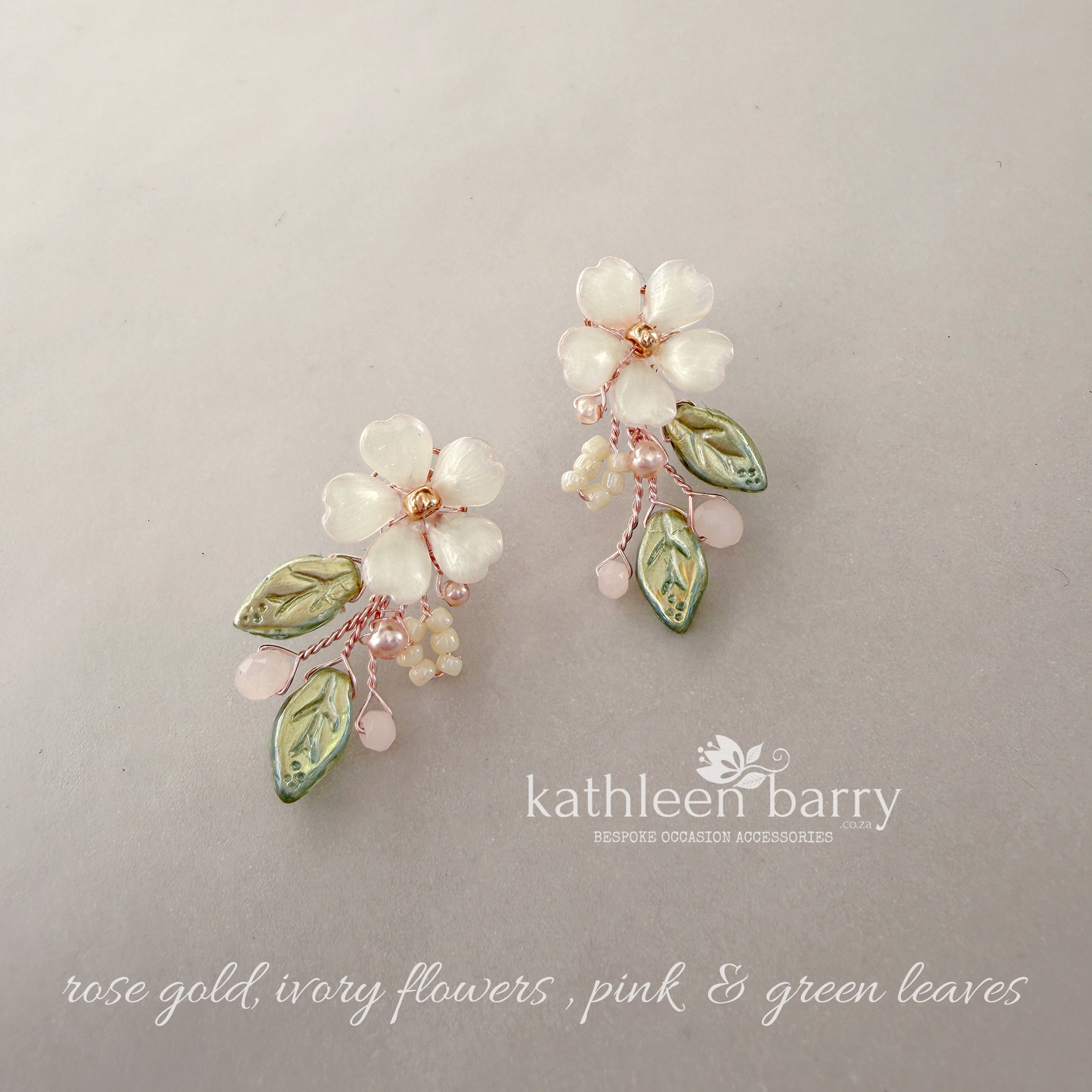 Gisela dainty floral stud earrings - custom colors to order