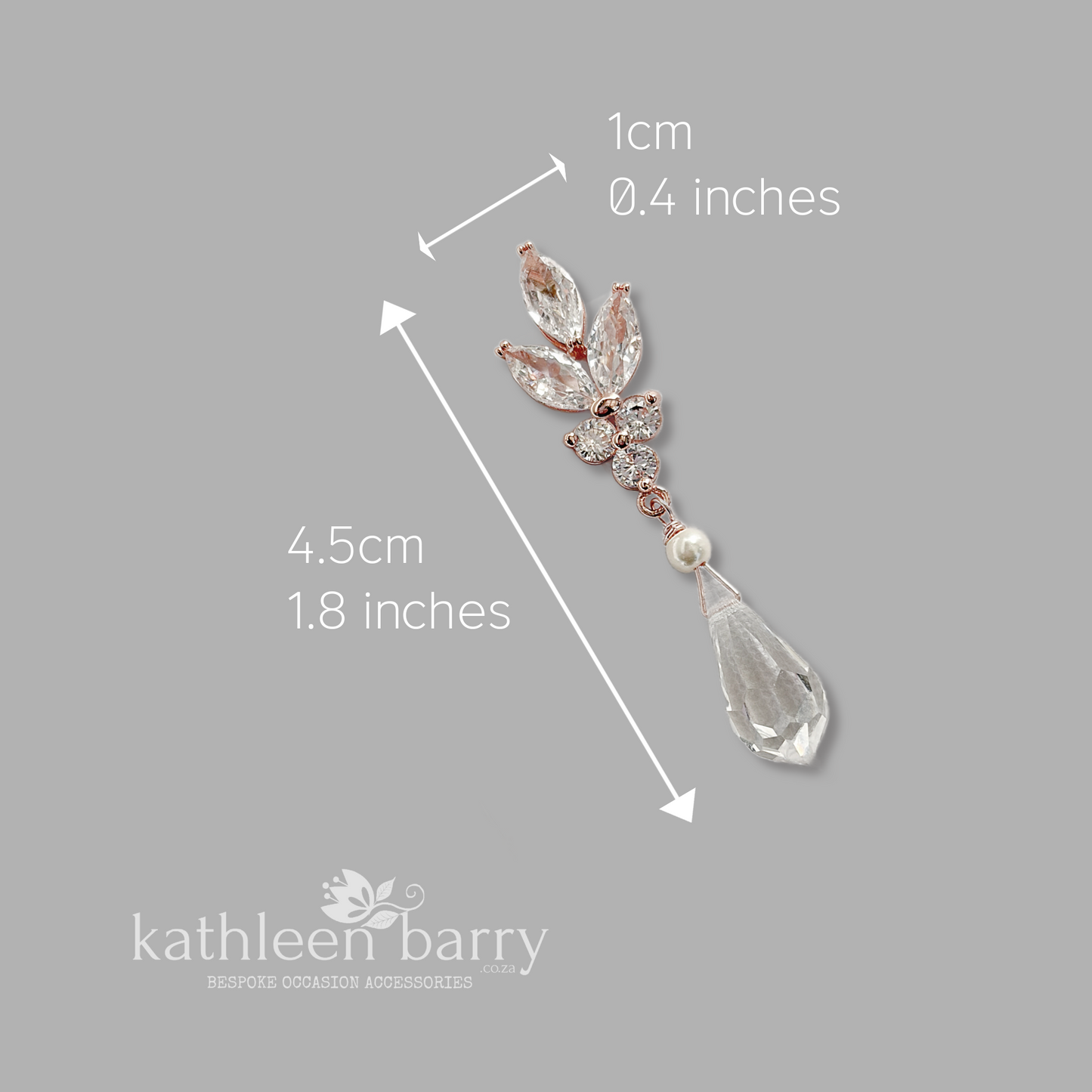 Jessica Rose Gold Crystal Drop Earrings Marquise cut cubic zirconia