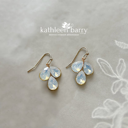 Jessica Rhinestone Earrings and necklace set (or individually) - gold or silver - assorted Rhinestone colors available