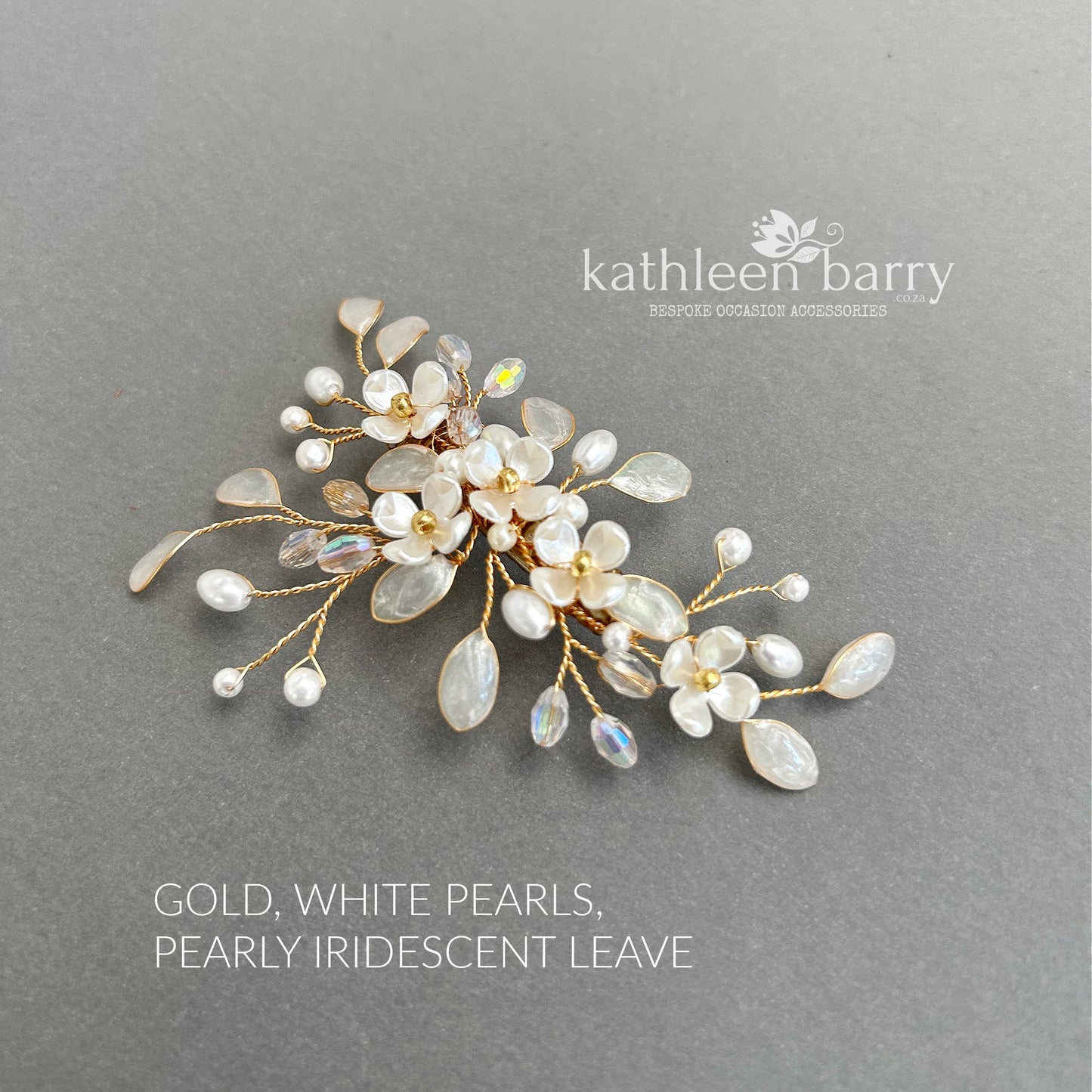 Dainty Bridal Hair Clip – Lightweight Floral Pearl Accessory – Silver, Gold or Rose Gold
