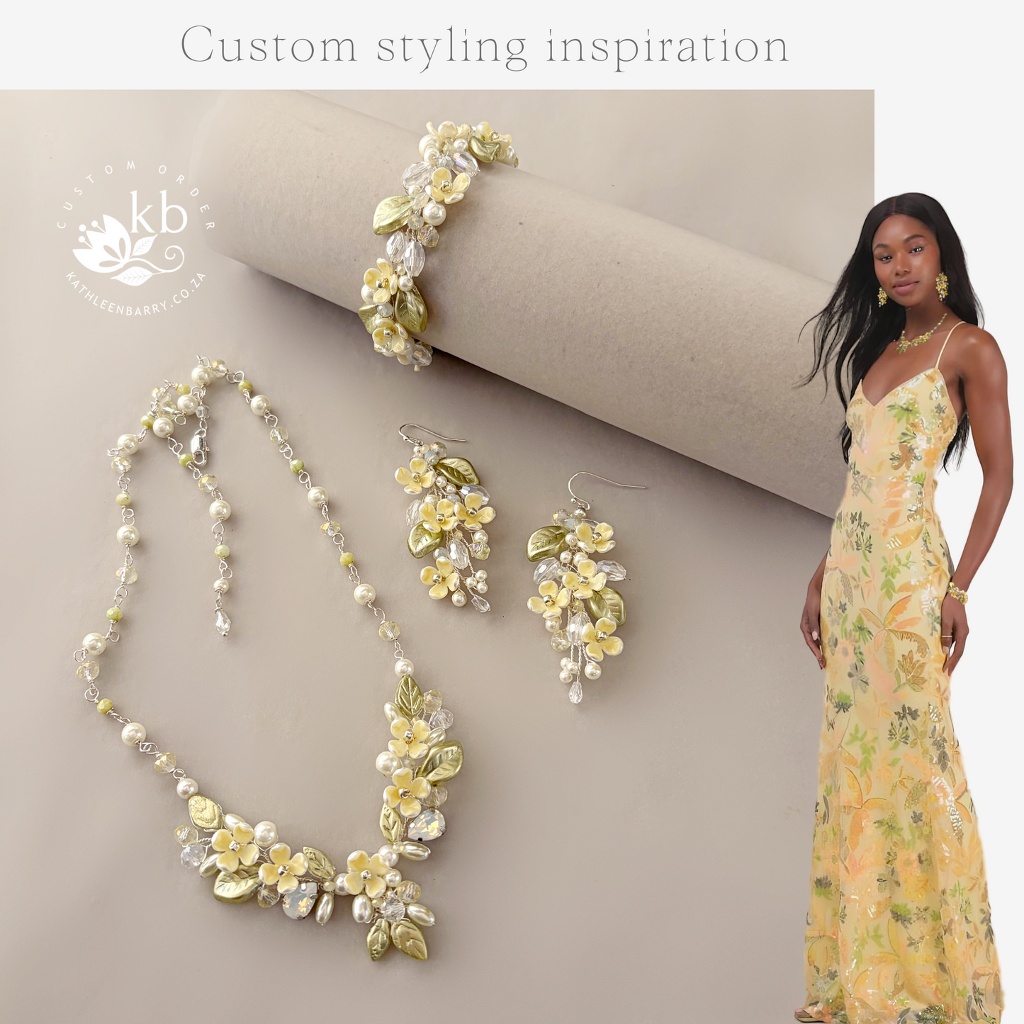 Kathy Classic Floral Pearl Bridal bracelet - Silver, gold or rose gold