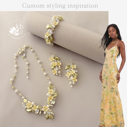 Kathy Classic Floral Pearl Bridal bracelet - Silver, gold or rose gold