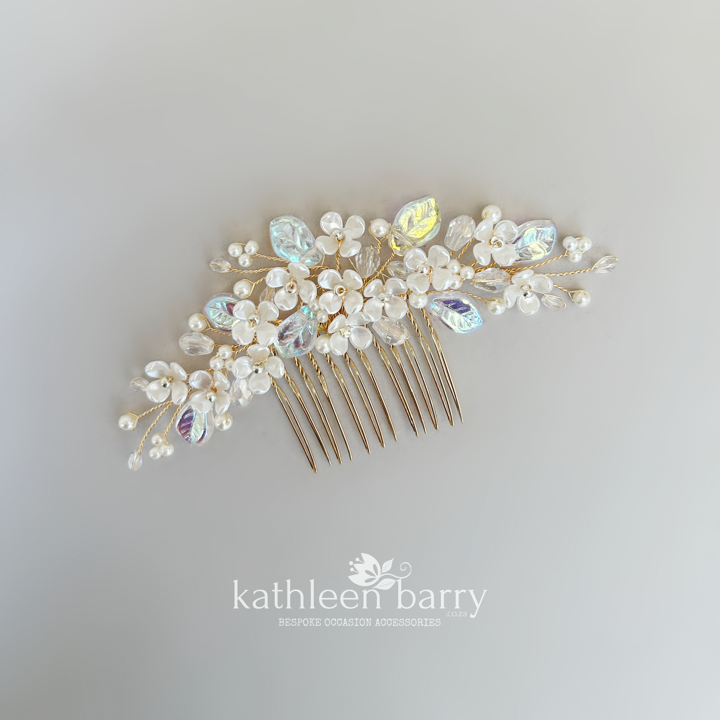 Kathy Flower Pearl Wedding Hair Comb