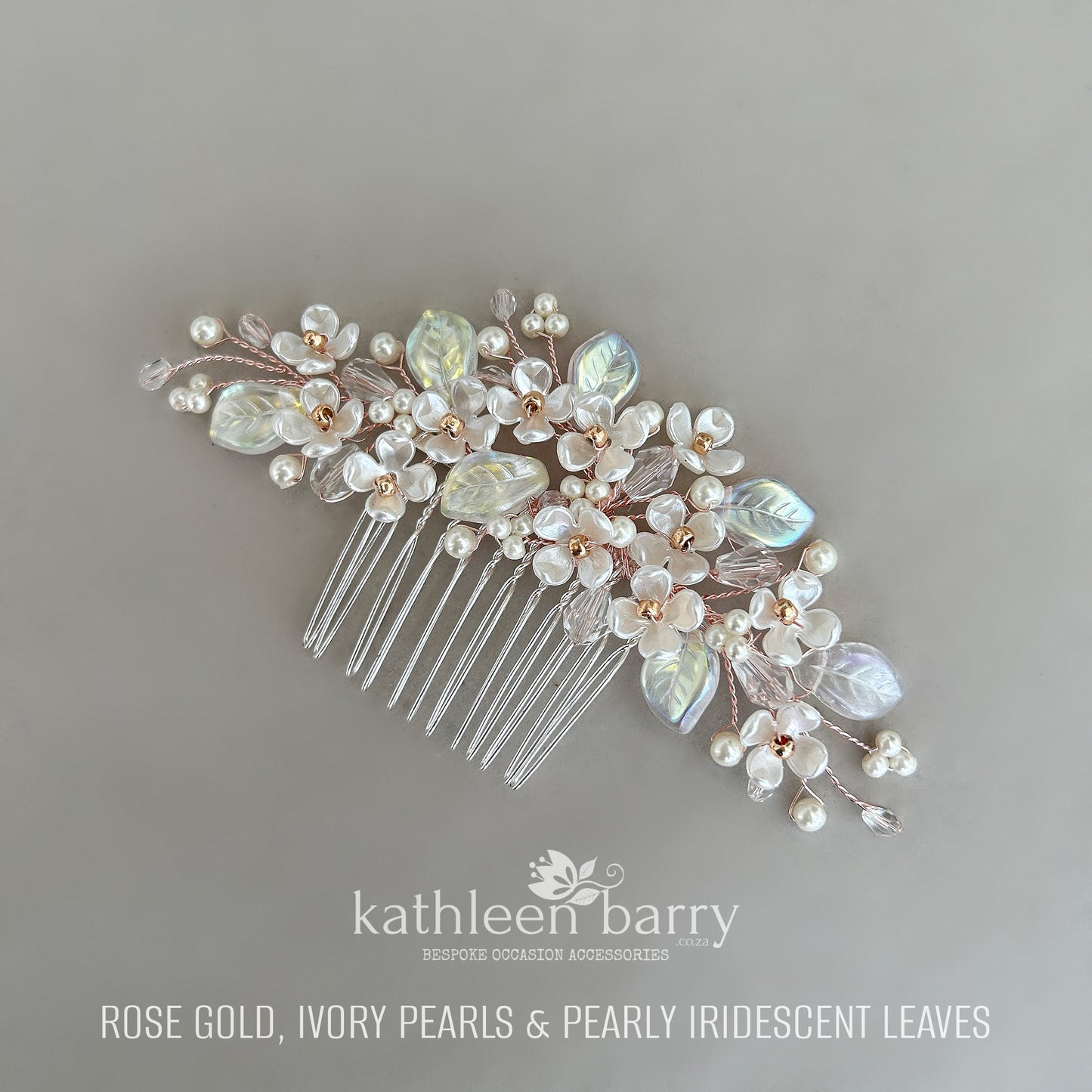 Kathy Flower Pearl Wedding Hair Comb