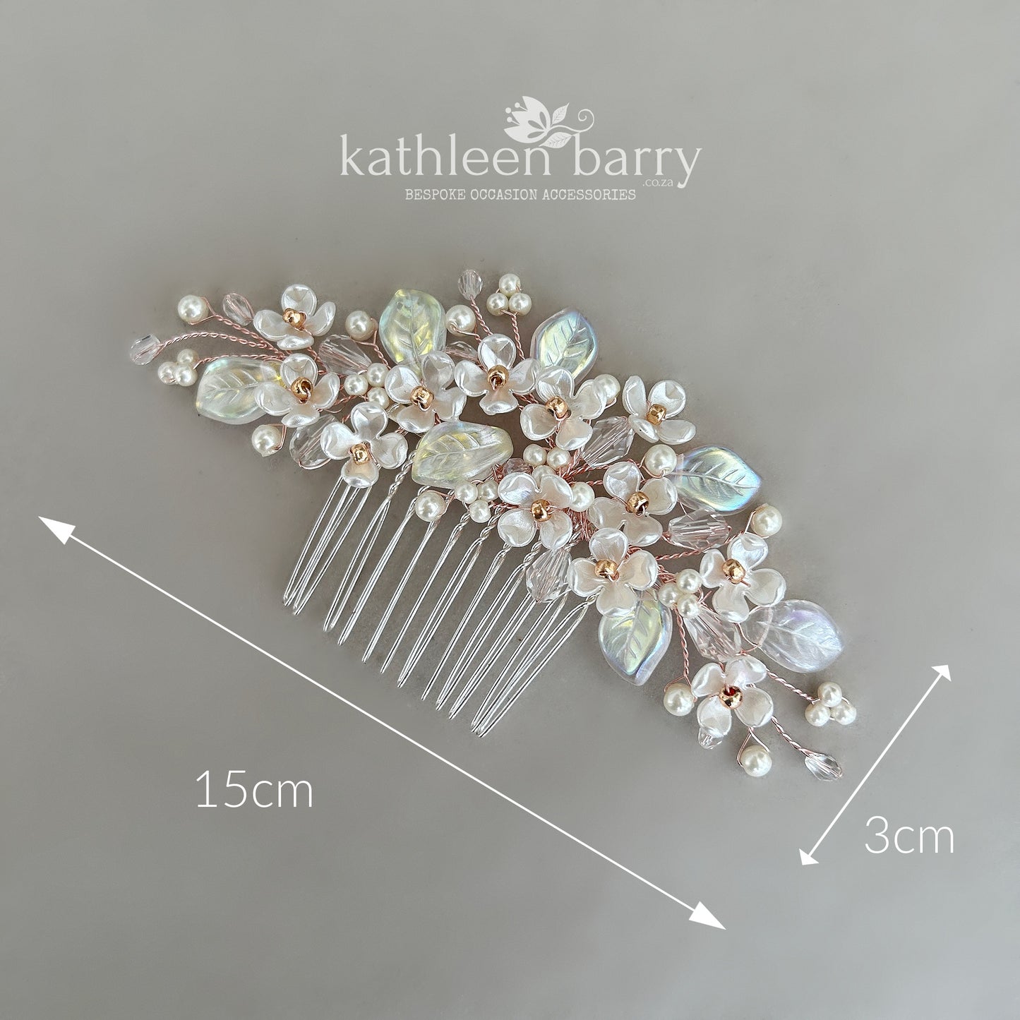 Kathy Flower Pearl Wedding Hair Comb