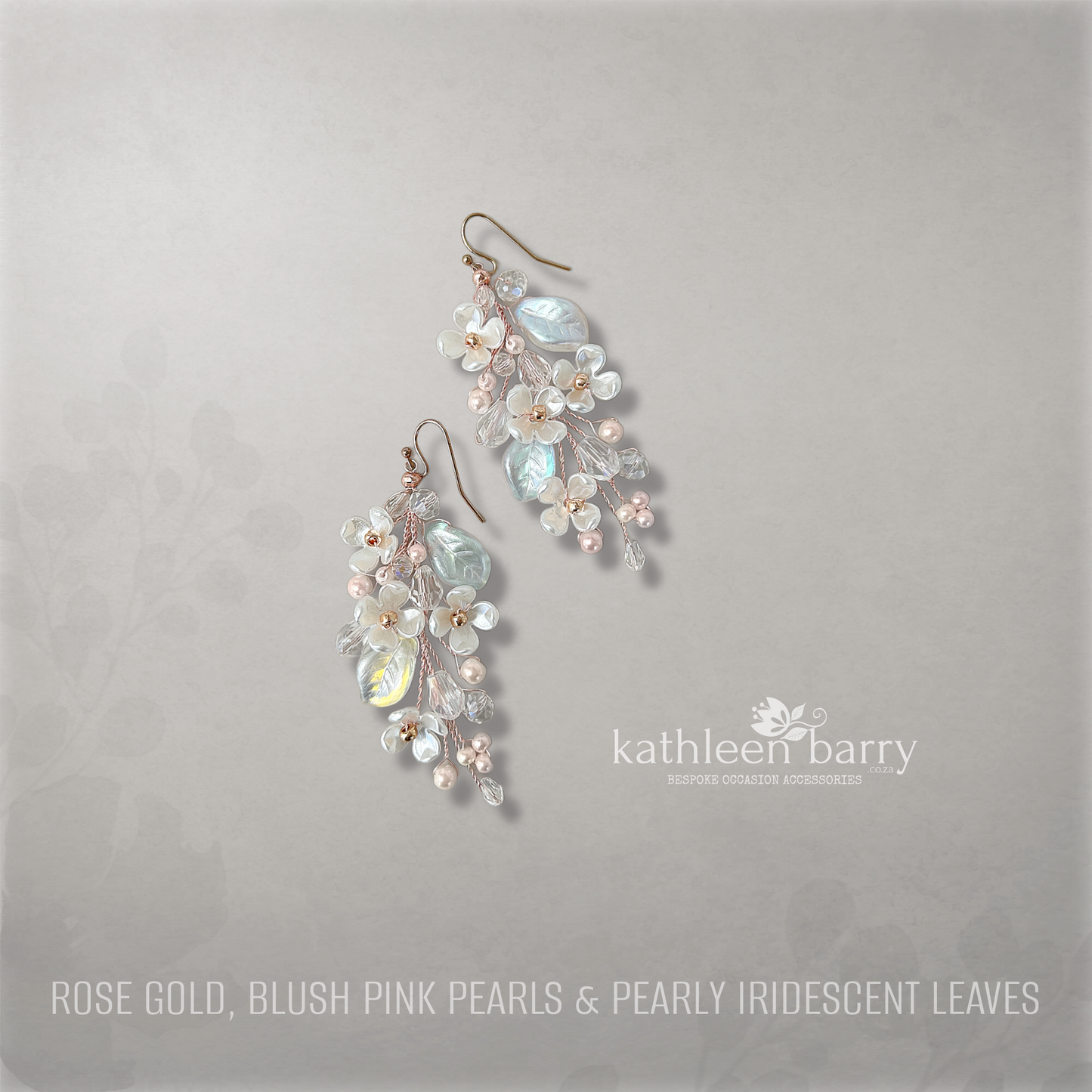 Kathy Flower Pearl Wedding Earrings – Gold Silver Rose Gold Bridal Earrings