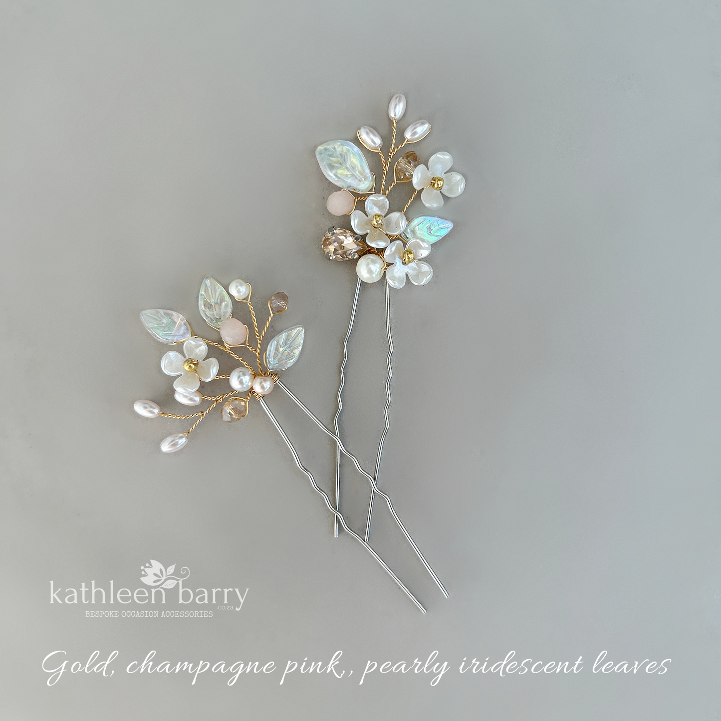 Kathy Floral Bridal Hair Pins Wedding Hair Accessories Pearl Flower Hair Pins
