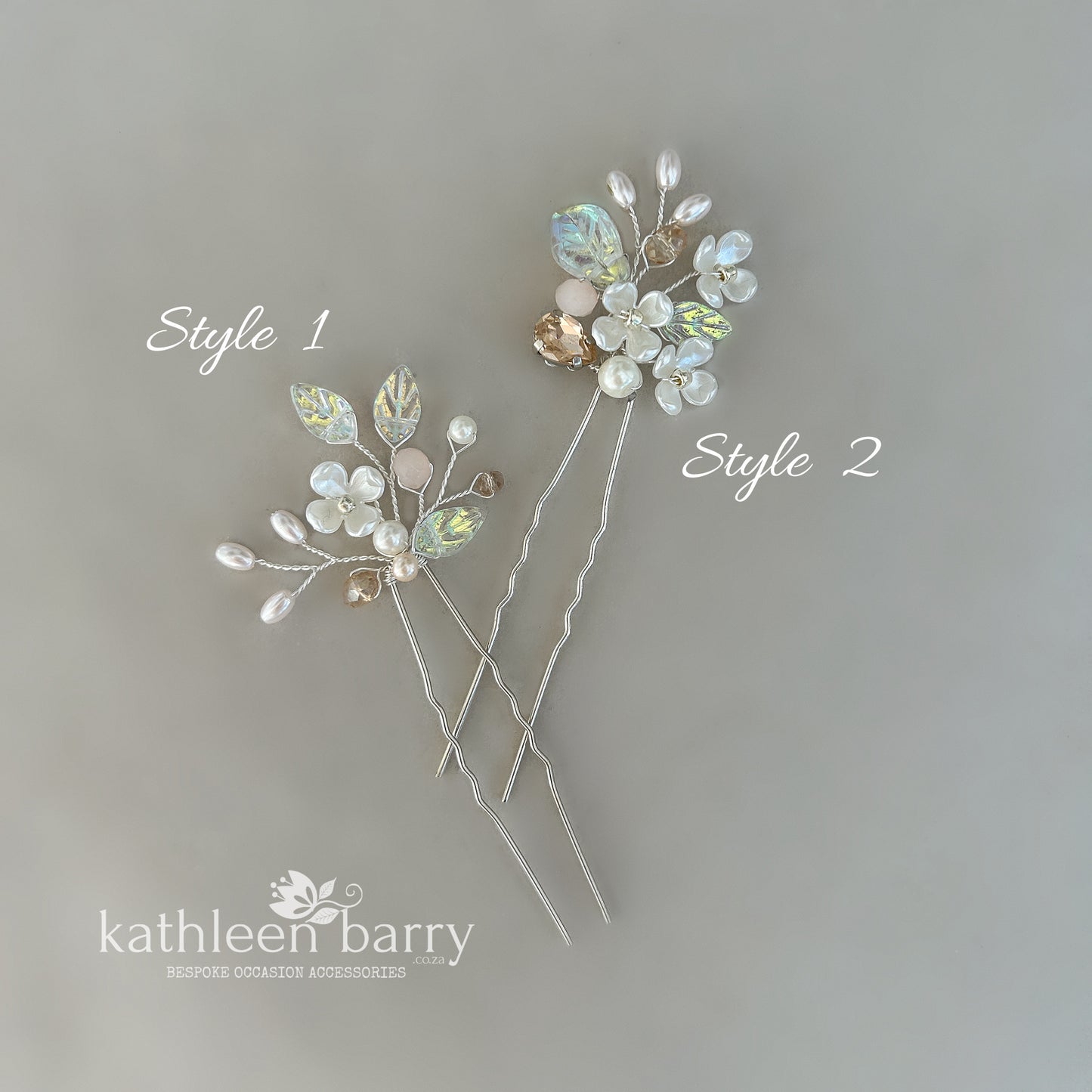 Kathy Floral Bridal Hair Pins Wedding Hair Accessories Pearl Flower Hair Pins