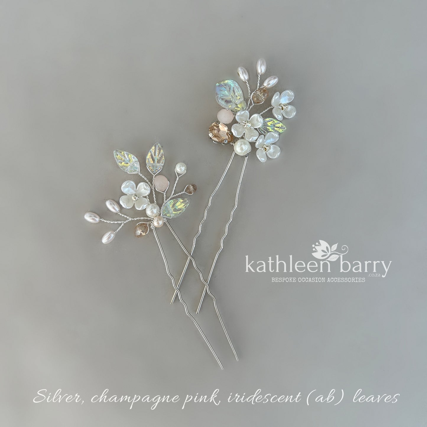 Kathy Floral Bridal Hair Pins Wedding Hair Accessories Pearl Flower Hair Pins