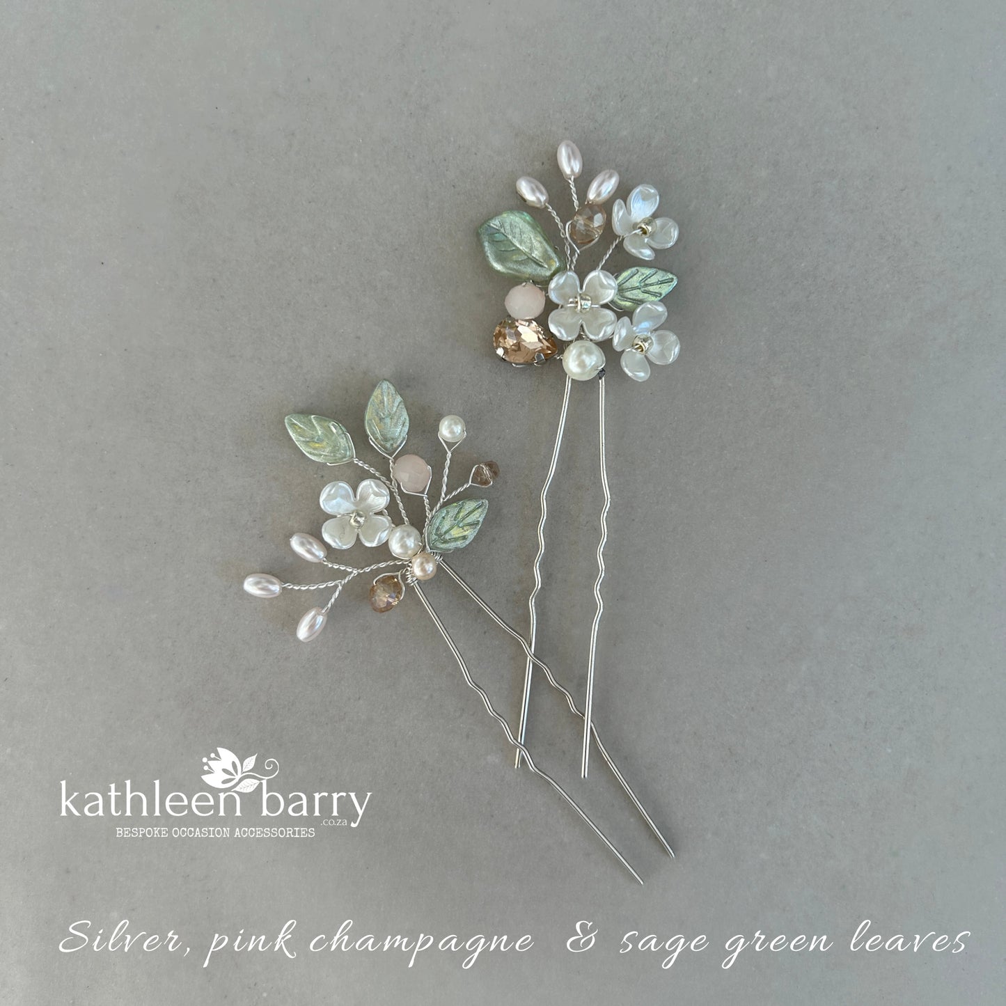 Kathy Floral Bridal Hair Pins Wedding Hair Accessories Pearl Flower Hair Pins