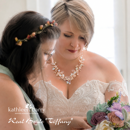 Kathy Flower Pearl Statement Wedding Necklace