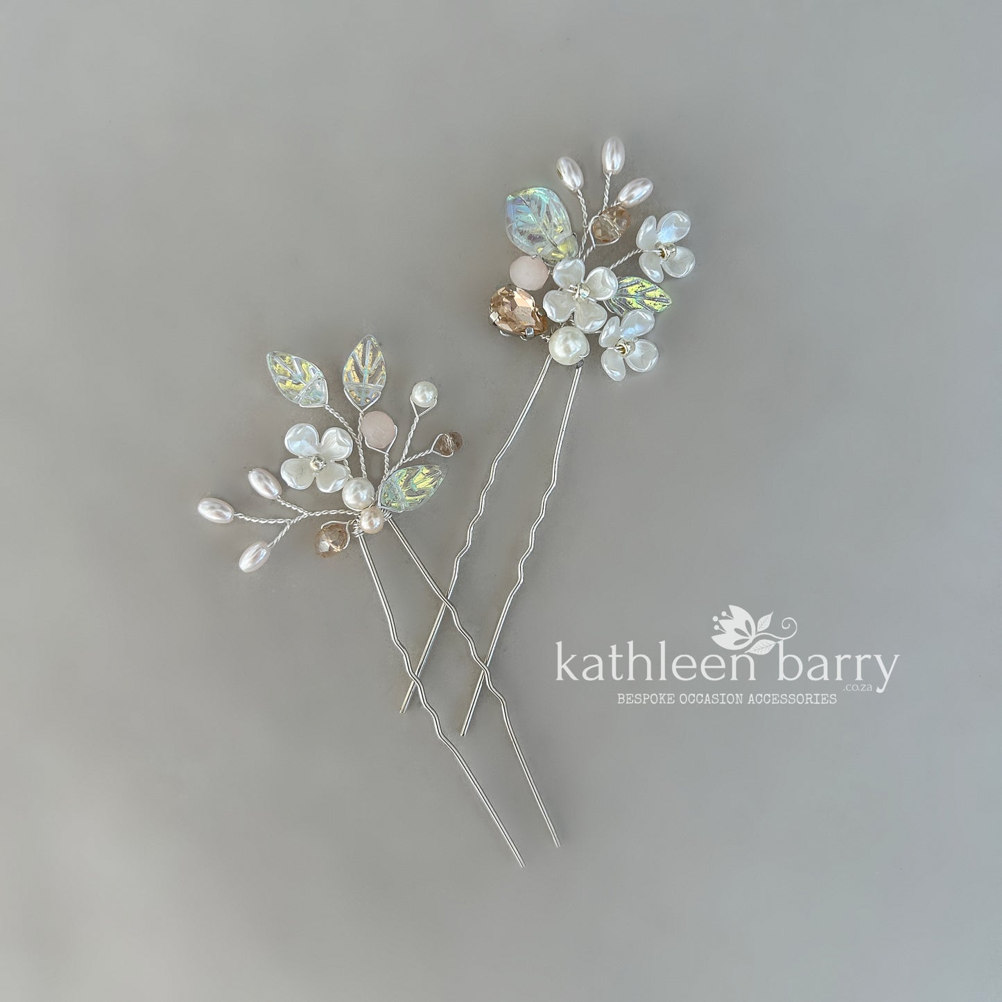Kathy Floral Bridal Hair Pins Wedding Hair Accessories Pearl Flower Hair Pins