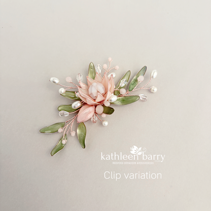 King Protea Hair Clip or Comb - dainty fynbos inspired wedding hair accessories - Colors to order