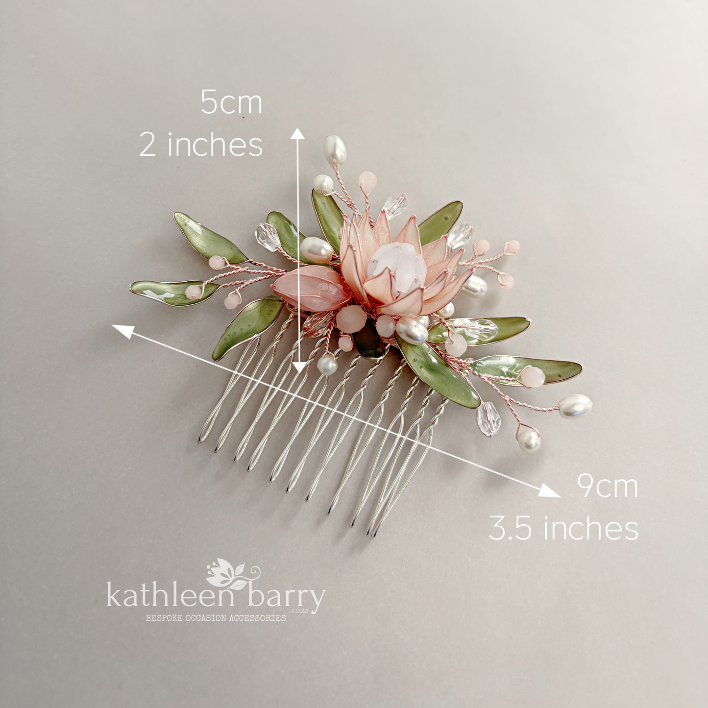 King Protea Hair Clip or Comb - dainty fynbos inspired wedding hair accessories - Colors to order
