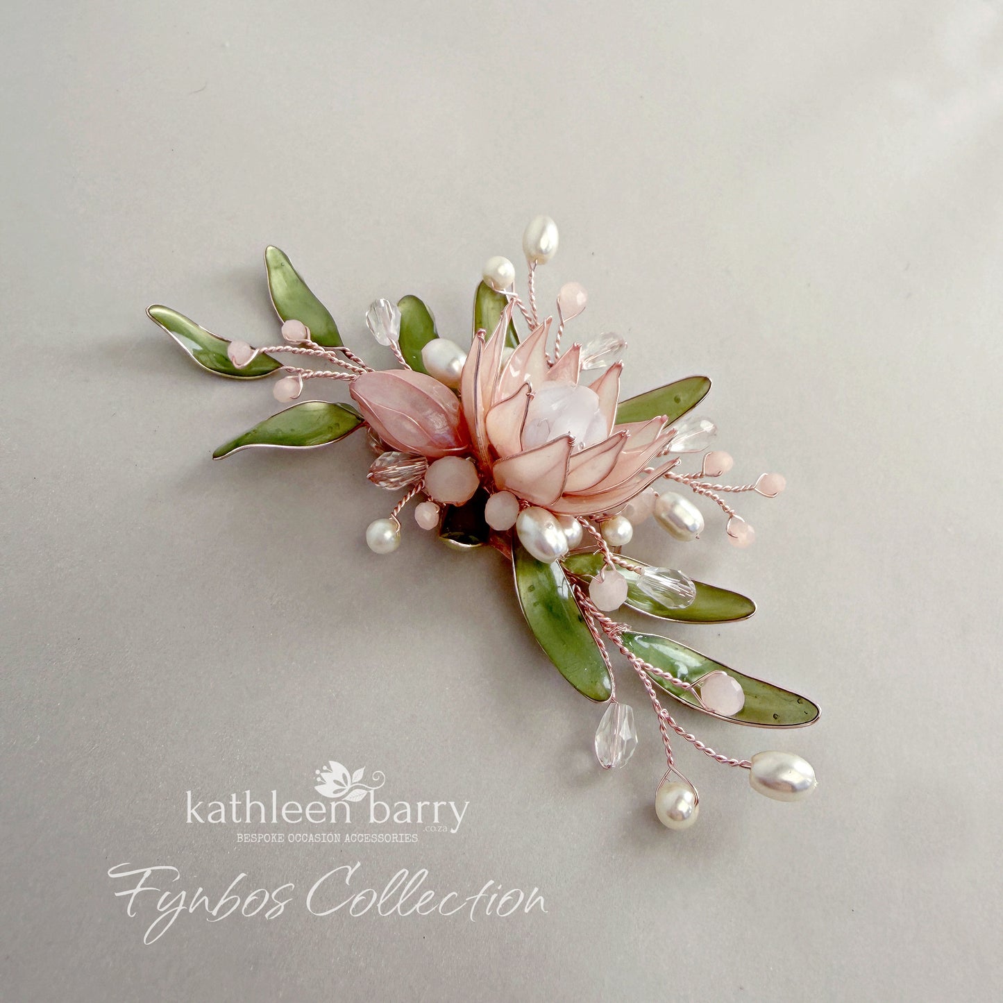King Protea Hair Clip or Comb - dainty fynbos inspired wedding hair accessories - Colors to order