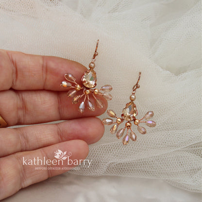 Kosuke earrings - champagne - Gold, silver or rose gold - Nickel free