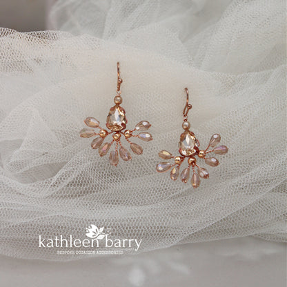 Kosuke earrings - champagne - Gold, silver or rose gold - Nickel free