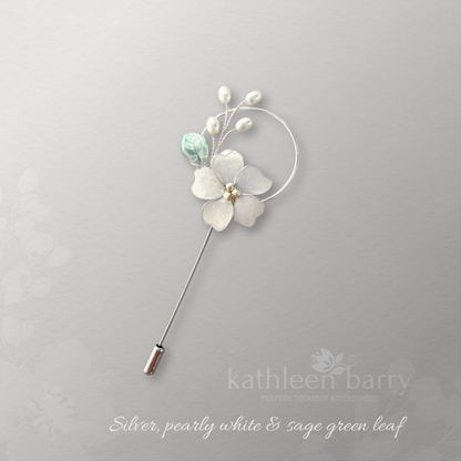 Heirloom boutonniere - Lapel pin - suit brooch (sold individually) Groom, groomsmen, Prom