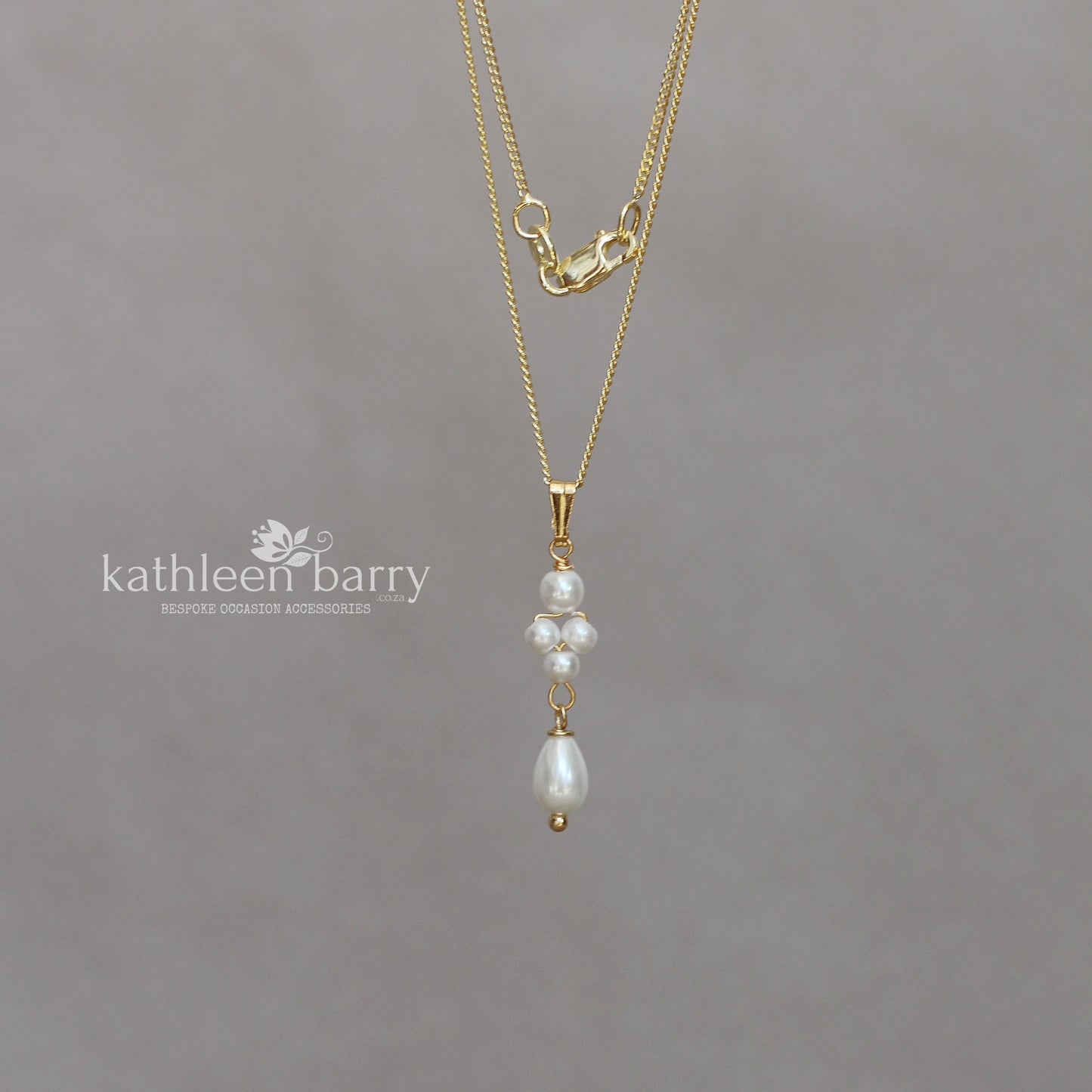 Dainty pearl drop wedding or occasion pendent necklace on chain, silver, gold or rose gold finish