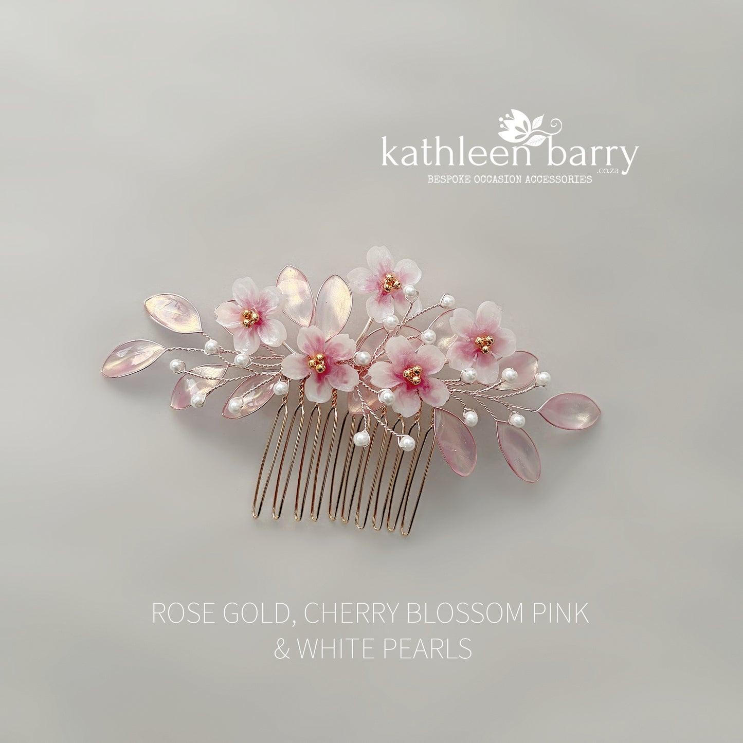 Sakura Cherry Blossom Hair Comb - Gold, silver or rose-gold colors to order wedding hair accessories